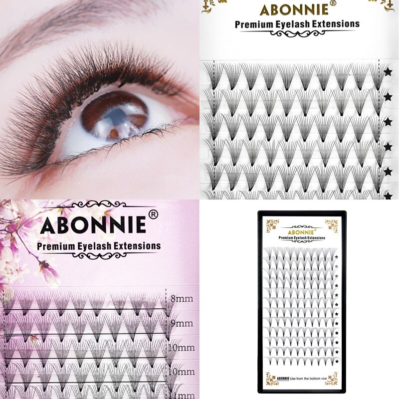 Eyelash Extensions 10D Thickness 0.07 C Curl Eyelashes Middle Stem & Long Stem Premade Lash Fans Supplies Lashes