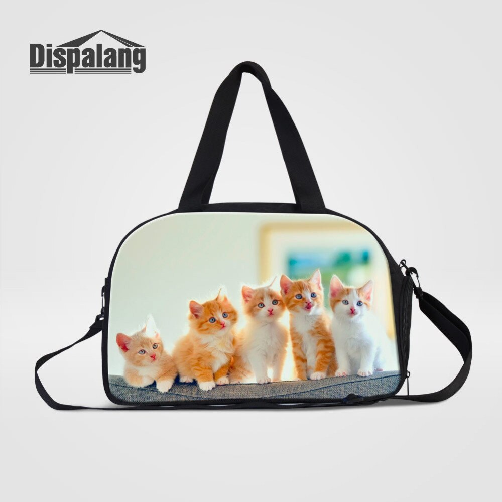 Dispalang Cat Stampa Borse Da Viaggio Animale Grande Capacità di Viaggio Dei Bagagli del Duffle Bag Unisex Abbigliamento Smistamento Bagagli Organizza Borsa A Tracolla