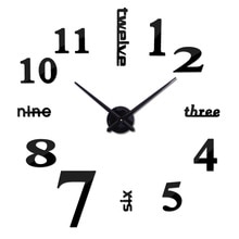 Rushed Metal modern style watches limited big wall clock Quartz mirror wall sticker diy decor living room