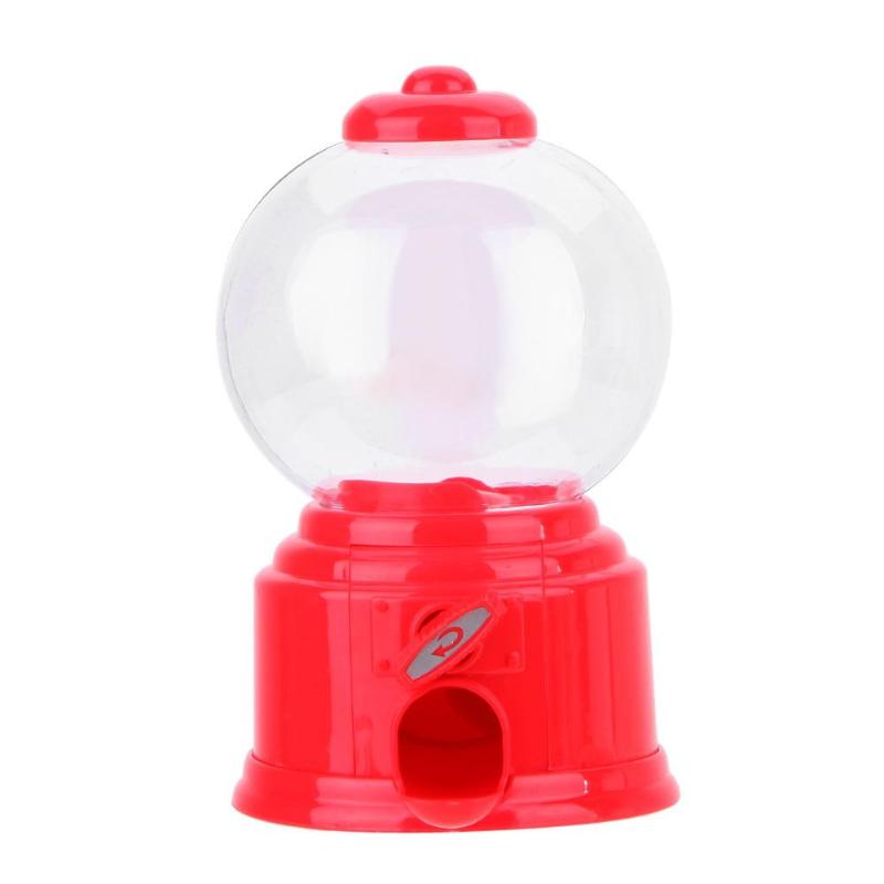 Søde slik mini candy maskine bubble gumball dispenser møntbank børn legetøj chrismas til børn mønt bank dåser: Rød