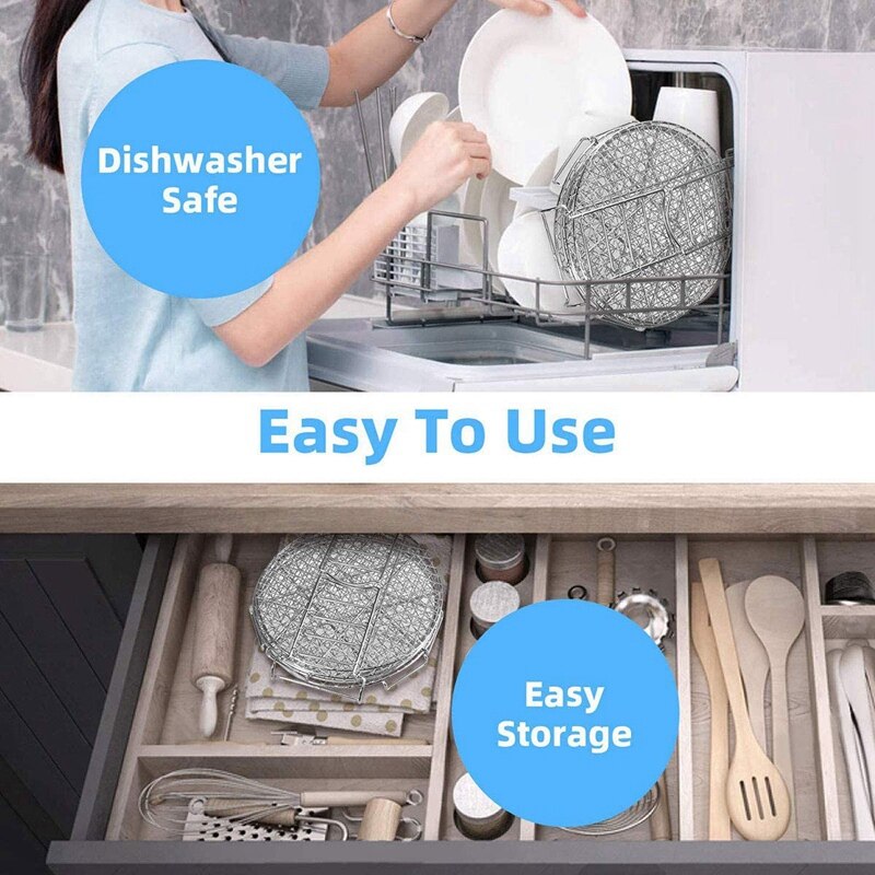 Support pour autocuiseur et friteuse à Air Ninja Foodi, support de déshydrateur en acier inoxydable de alimentaire, 1 paquet/ensemble, 6.5 8 Qt