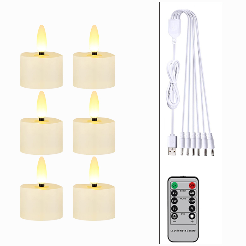 Velas Led FPOO con temporizador de vela eléctrica Led Artificial recargable, luz de llamas parpadeantes remotas para decoración del hogar y vacaciones: Default Title