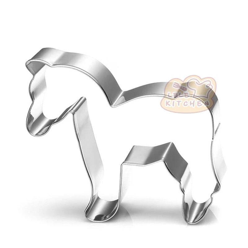 3D Pferd Cookie Cutter Edelstahl Ebene Kekse Werkzeug Backen Zubehör H331
