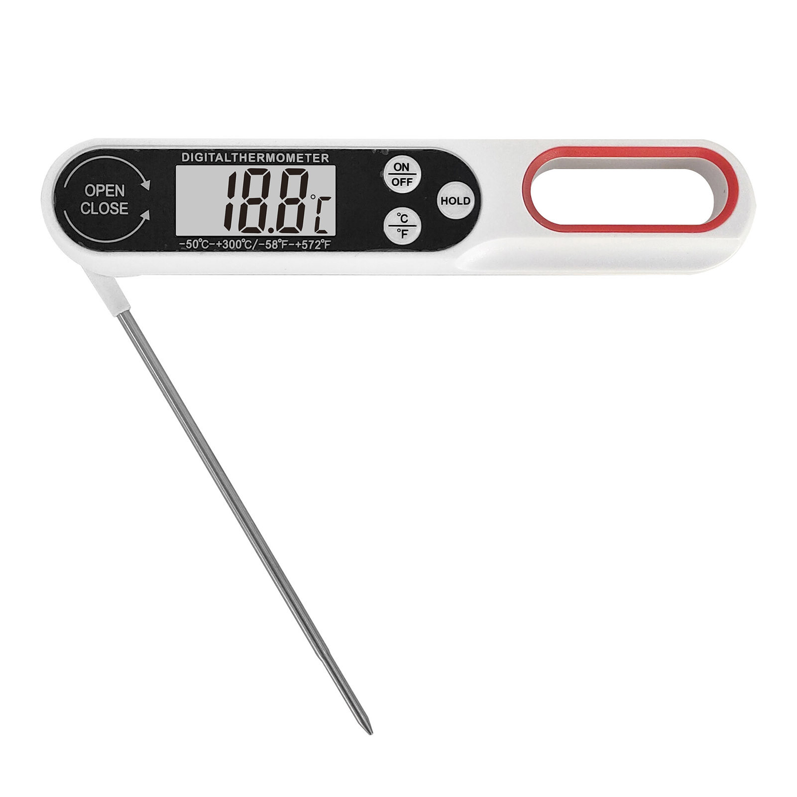 Digitales Lebensmittelthermometer, Grill, Kochen, Fleisch, Messthermometer, Heißwasserthermometer mit Sonde, Küchenwerkzeug