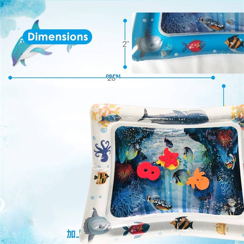 Colchoneta de agua inflable de PVC para bebé, Centro de Actividades divertido para niños y bebés, colchoneta de agua Funcushion para bebés: A