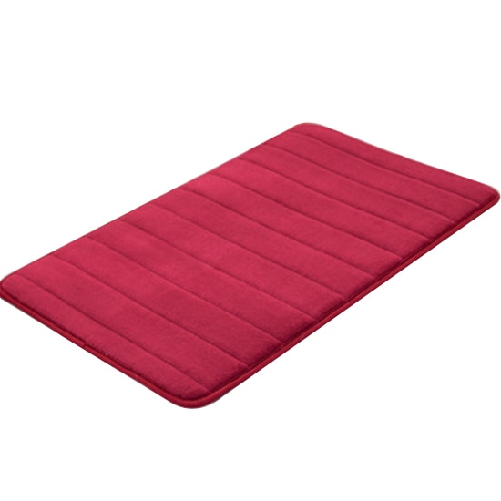 40 x 60cm vandabsorberende tæppe badeværelsesmåtte køkkendør gulvtæpper til skridsikker shaggy memory foam bademåtte: Rød