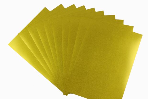 A4 size Golden/Silver PET Film Glossy/Silk/Sandy/Matt With Self Adhesive (10 pieces): Sandy Golden