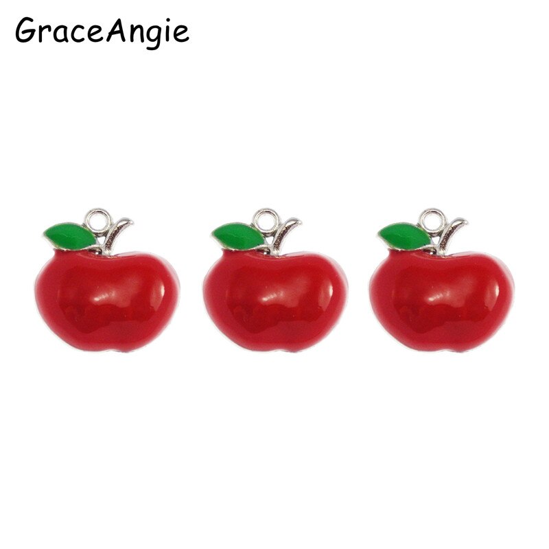 15 teile/los Freies Red Apple Halskette Anhänger Nette Handwerk Emaille Legierung Charme Anhänger Schmuck, Der 17*17 * 4mm 50499