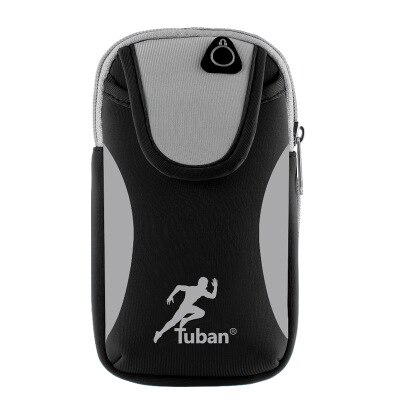 Running teléfono móvil deportes bolsa de brazo bolsas de gimnasio al aire libre masculino conjunto de brazo equipo de fitness bolsa de muñeca banda de brazo bolsa de deporte: Black ash