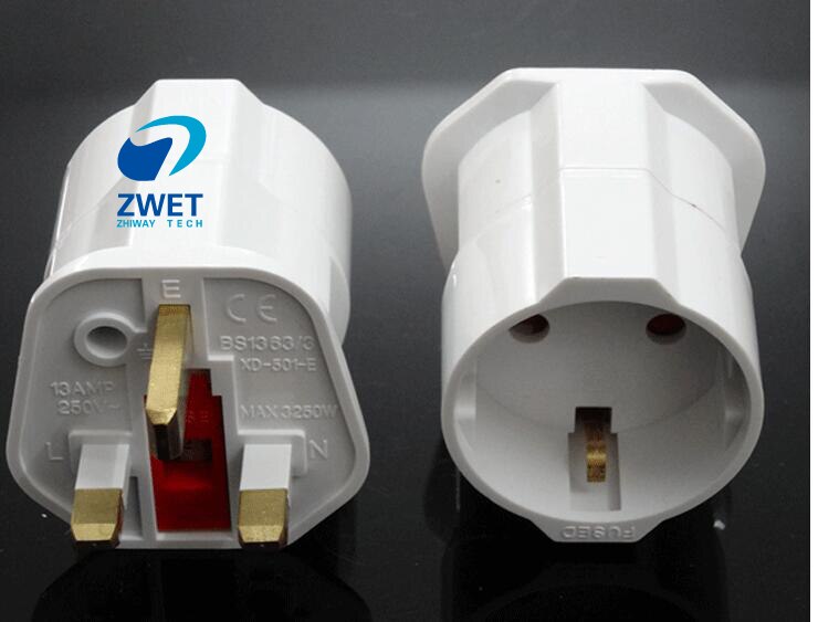 Car charger EU AC Power Socketto UK Plug Travel Charger Adapter Converter 16A 13A 10A /HD-1310