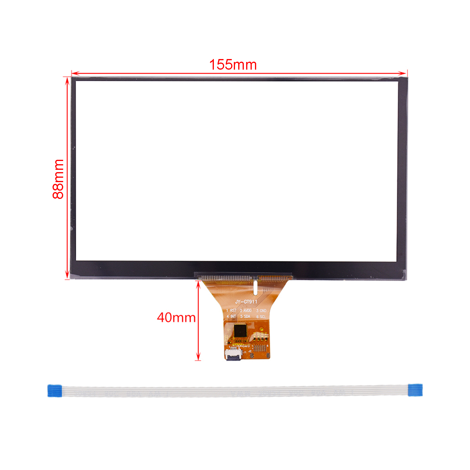 Nuovissimo Monitor in vetro 6.5 &quot;155*87 Touch Panel capacitivo industriale a 6 fili