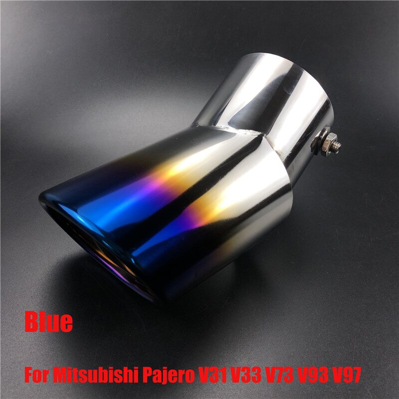 Accesorios para coche, tubo de escape cromado de acero inoxidable para Mitsubishi PAJERO V31, V33, V73, V93, V97, años 2007 a: Bent Blue