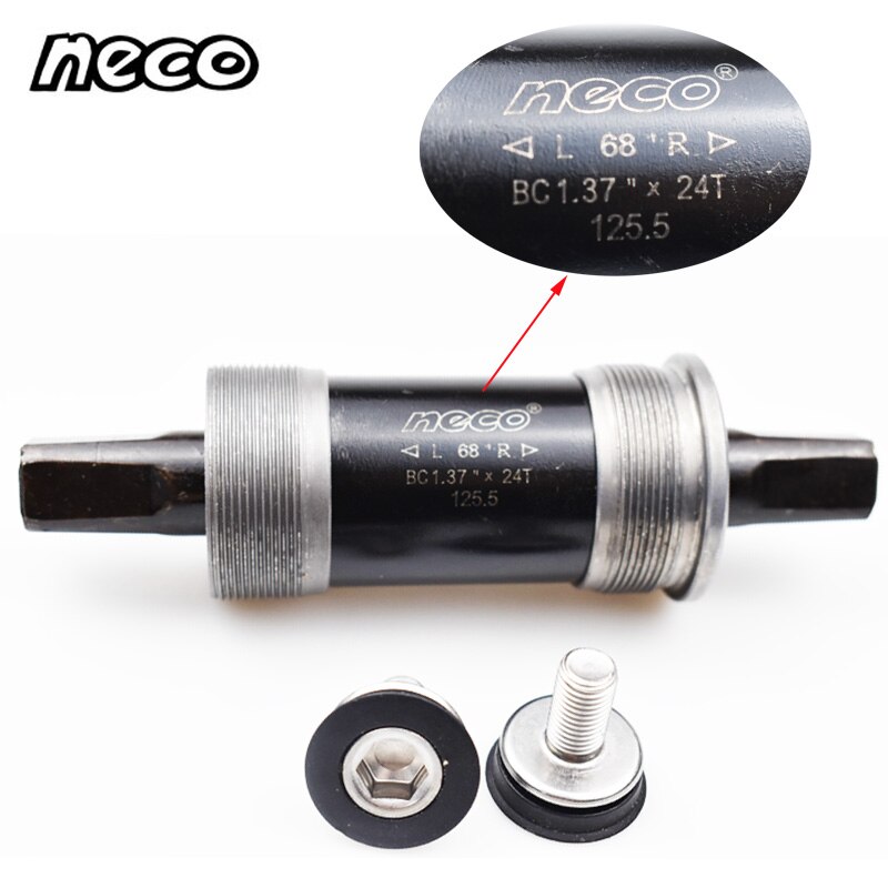 Neco-soporte inferior para bicicleta, Agujero cuadrado, 68mm, eje de pedalier BB MTB, 110,5, 113, 115, 118, 120, 121,5, 122,5, 124,5