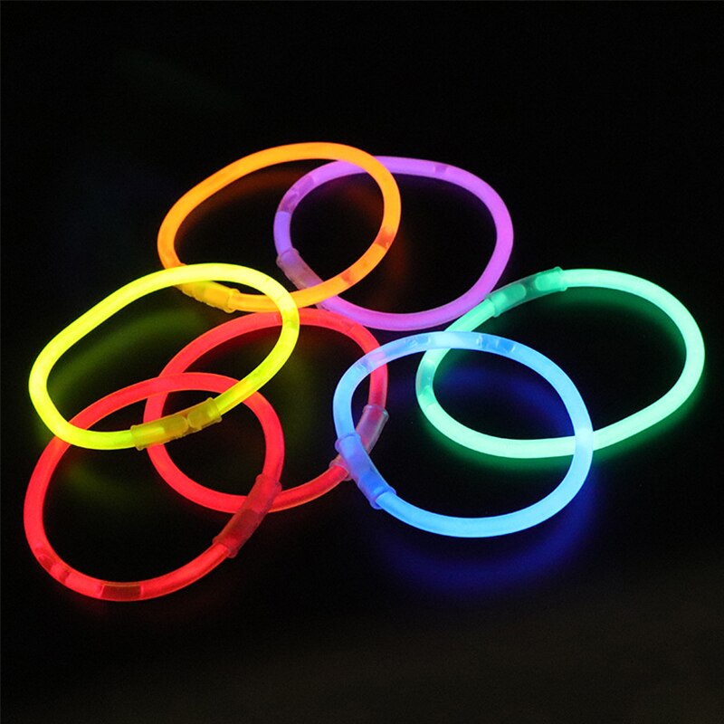 50 100Pcs Party Fluorescence Light Glow Sticks Bracelets Necklaces Neon Wedding Party Glow Sticks Bright Colorful Glow Sticks