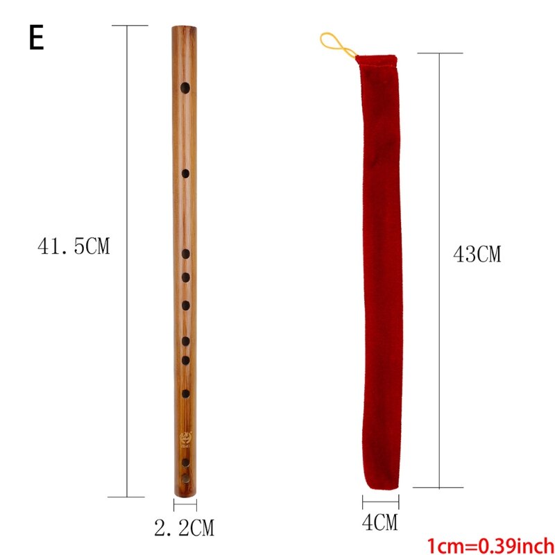 Bamboe Fluit Professionele Houtblazers Fluiten Muziekinstrumenten C D E F G Sleutel Chinese Dizi Transversale Flauta: E
