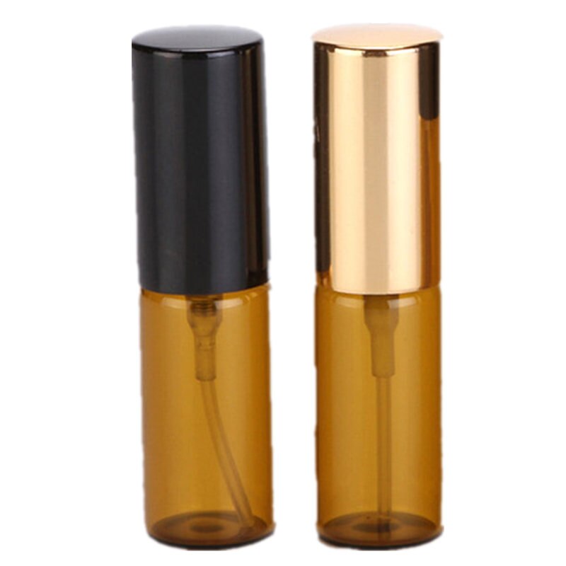 10 stuks/partij 5ml draagbare amberkleurige glazen parfumflesjes, sprayflessen, lege monstercontainers 10ml vernevelaars en hervulbare flessen