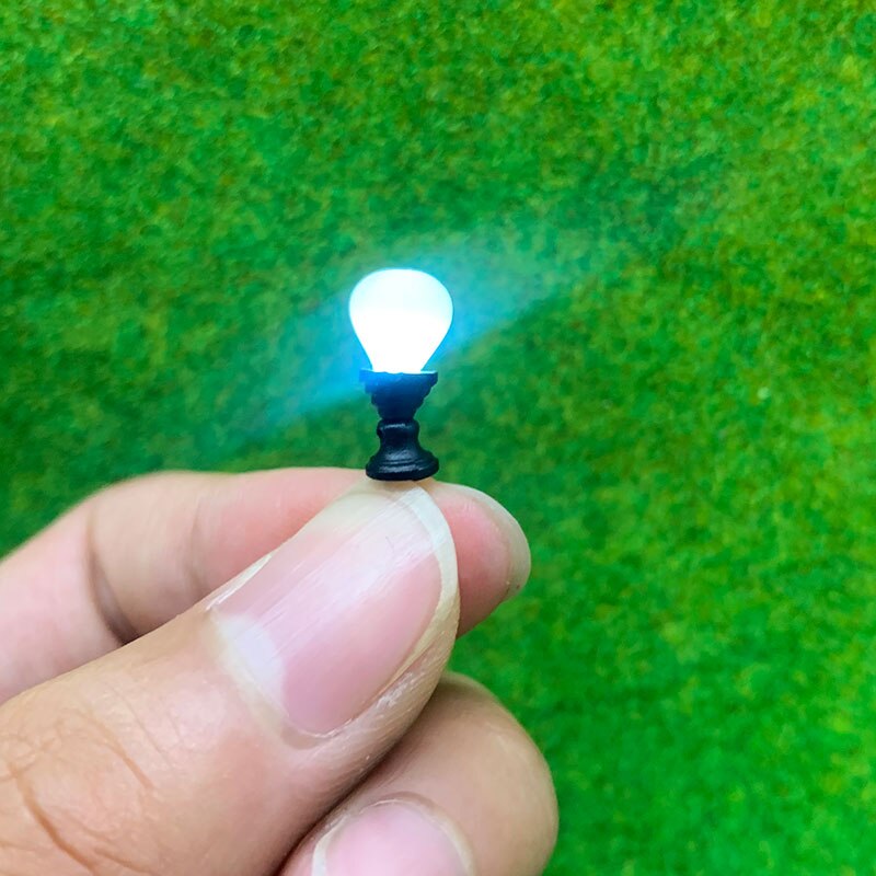 2 st ho skala gräsmatta lampa modell järnväg tåg lampor lysdioder, miniatyrer trädgård gräsmatta gräsplan street lgihts: 02