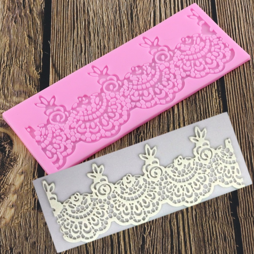 Bloemenkantmat diy siliconen mal voor taartdecoratie gereedschap bakvorm siliconen mat fondant taart