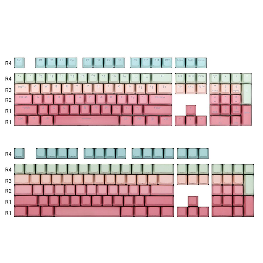 KeyCaps Set Side Print Backlit 104 Key Standard ANSI Shine through Legends PBT OEM Profile for Mechanical KeyB