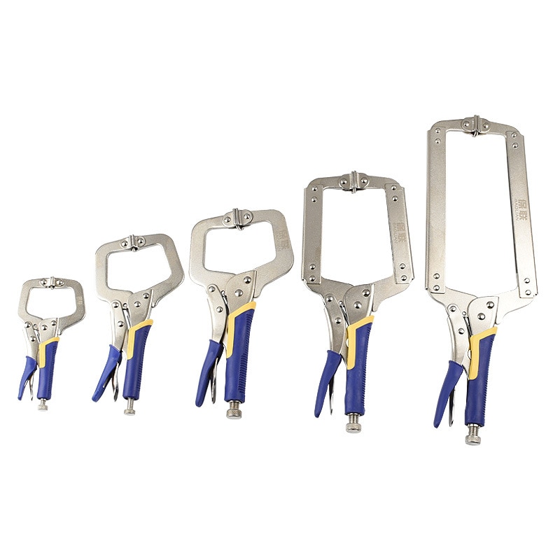 Multi-functional C-type Flat Locking Grip Vise Pliers Carbon Steel Welding Quick Fixing Locking C Clamp Pliers Round Wood Tenon