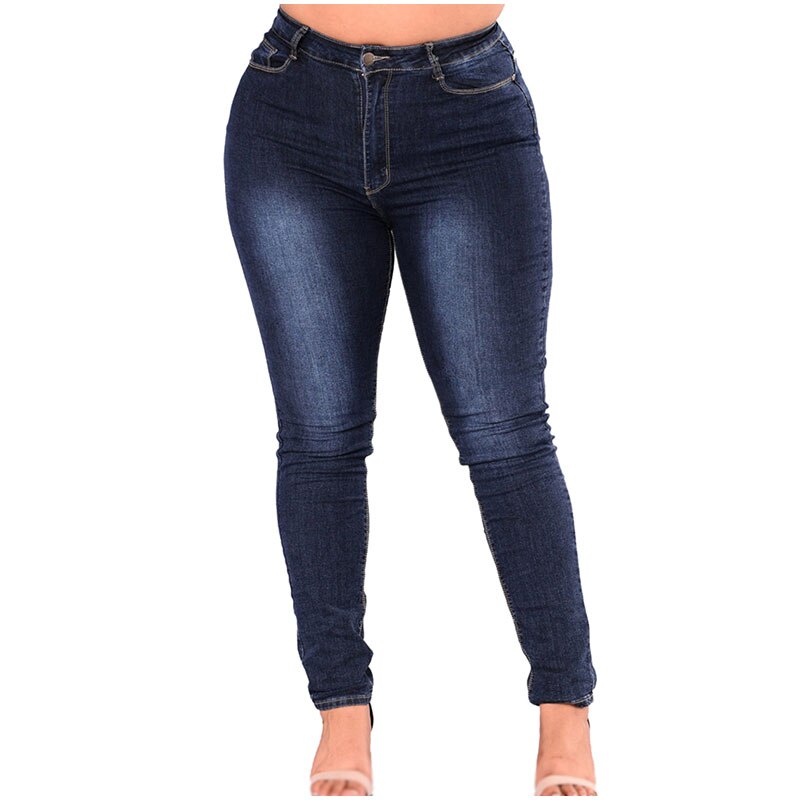 Plus Größe Hohe Taille strecken Dünne Dunkle Blau Beiläufige Lange Jeans 7XL 5XL Frauen Jahrgang Waschen Denim Bleistift Hosen Mama jean Hosen