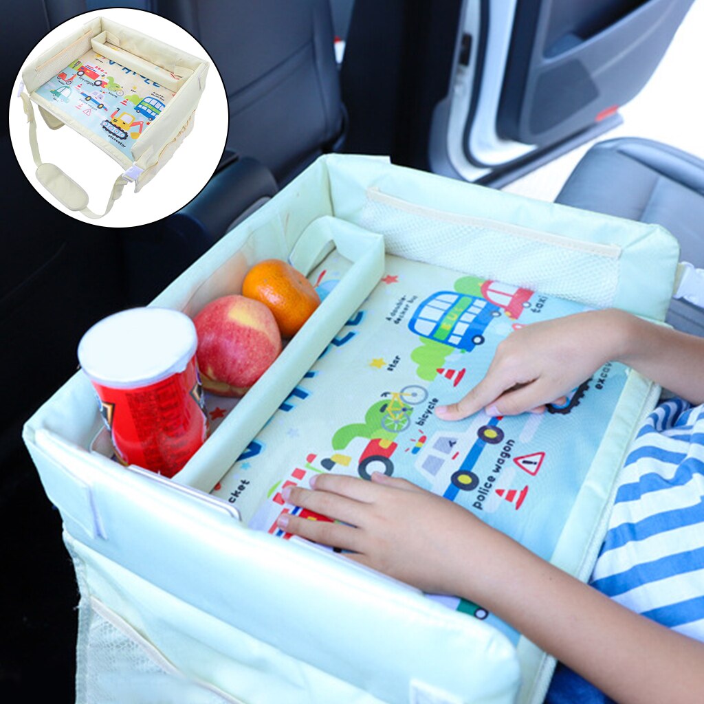 Plateau de voyage pour siège de voiture pour enfants en bas âge, siège de poussette, poches de jeu