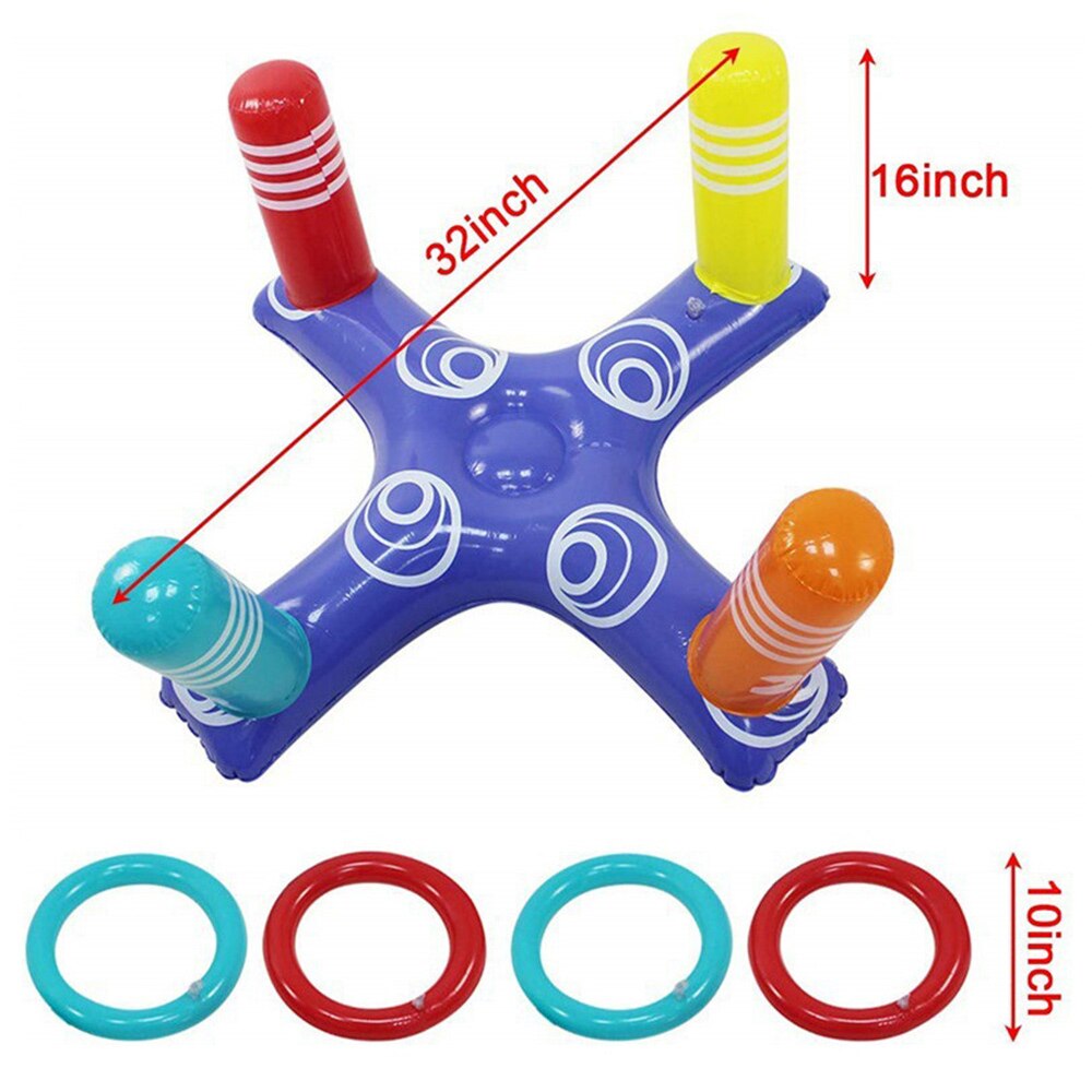 Inflatable Pool Toys Ring Swimming Pool Floating Toss Game with 4 Rings Summer Water Toss Game pool toys For Kids, Adults