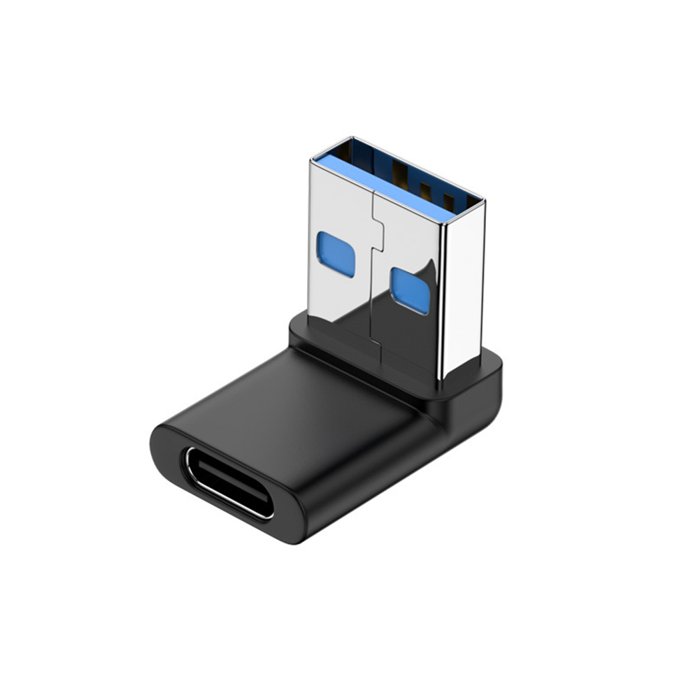 180 Degree Elbow USB C Adapter Type C USB C OTG Converter U Shape USB 3.0 Type C Charging Data Cable Adapter Phone Connector: WHITE