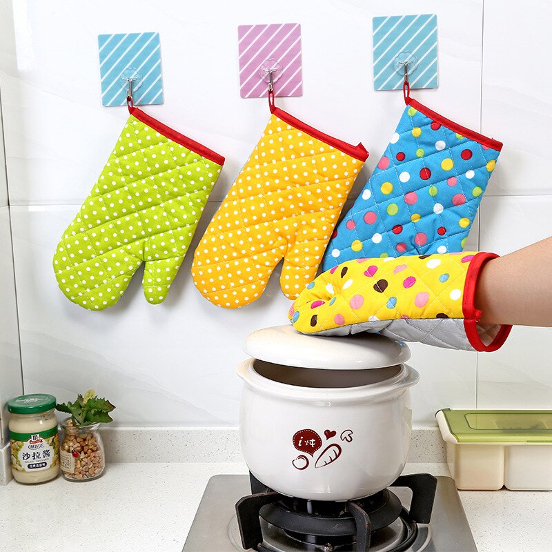 Guantes de algodón para horno, manoplas aislantes para hornear, barbacoa, microondas, cocina, almohadillas, herramienta de cocina
