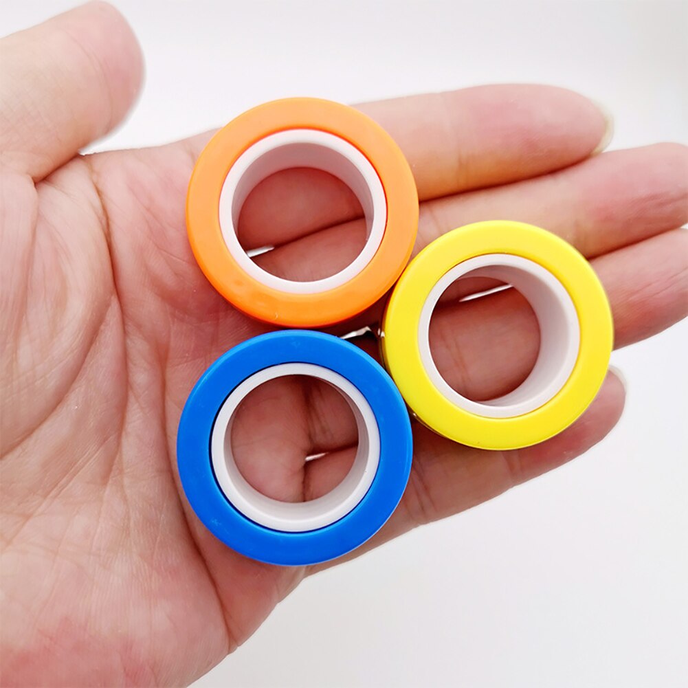 3PCS Anti-Stress Magnetic Magic Rings Unzip Toys For Magician Trick Props Decompression Magic Trick Small Ornaments
