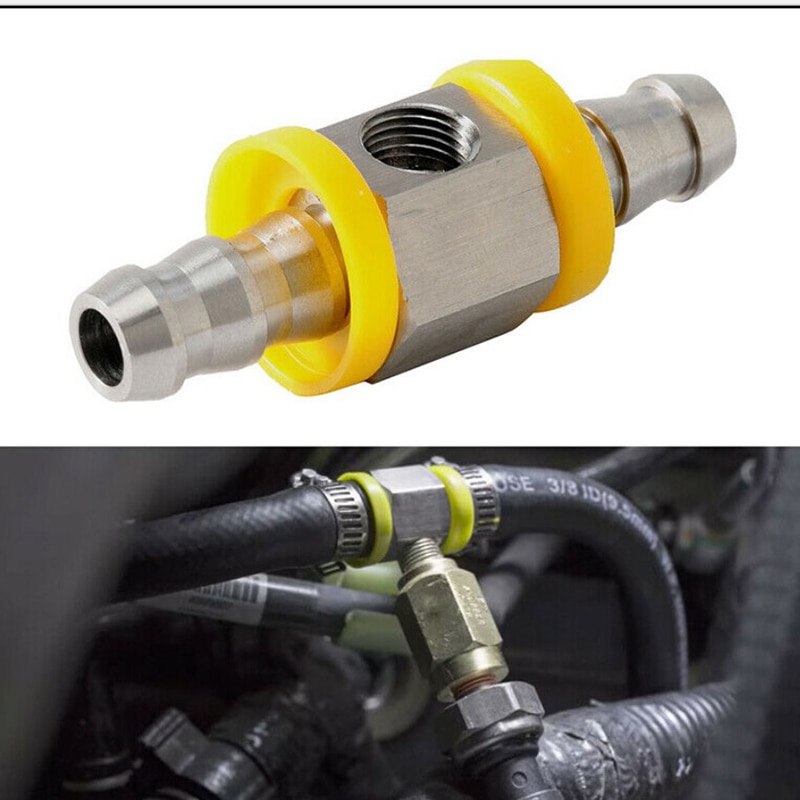 3/8" Fuel Line Fuel Pressure Sensor Adapter T-Fitting Kit 1/8-27 NPT Port Steel