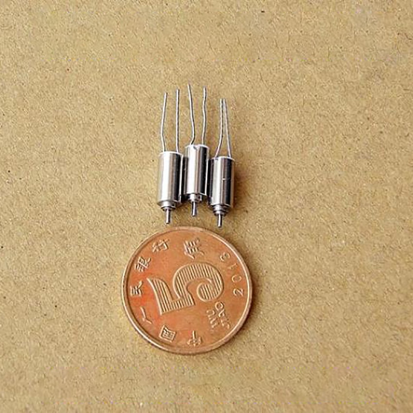 4*8 kerneløse motorer hul kop motor 3.7v ultra-mikro ndfeb magnetisk lille motor med 2 hårde ben , 60000 rpm, udgangsaksel 0.7mm