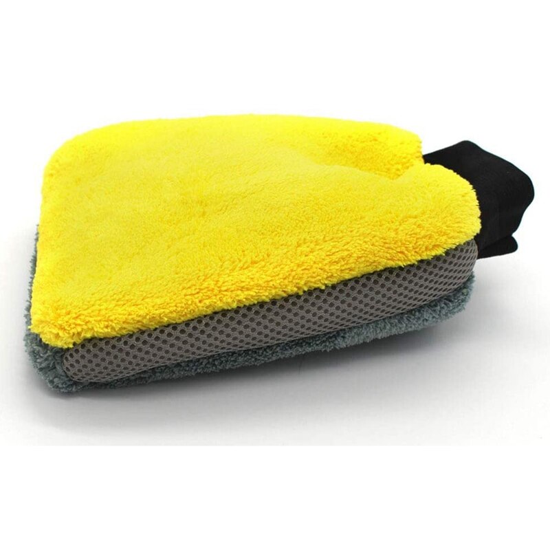 2 stk bilvask handske mikrofiber anti-ridse dobbeltsidet rengøringshandsker sæt bløde alsidige rengøringsklude