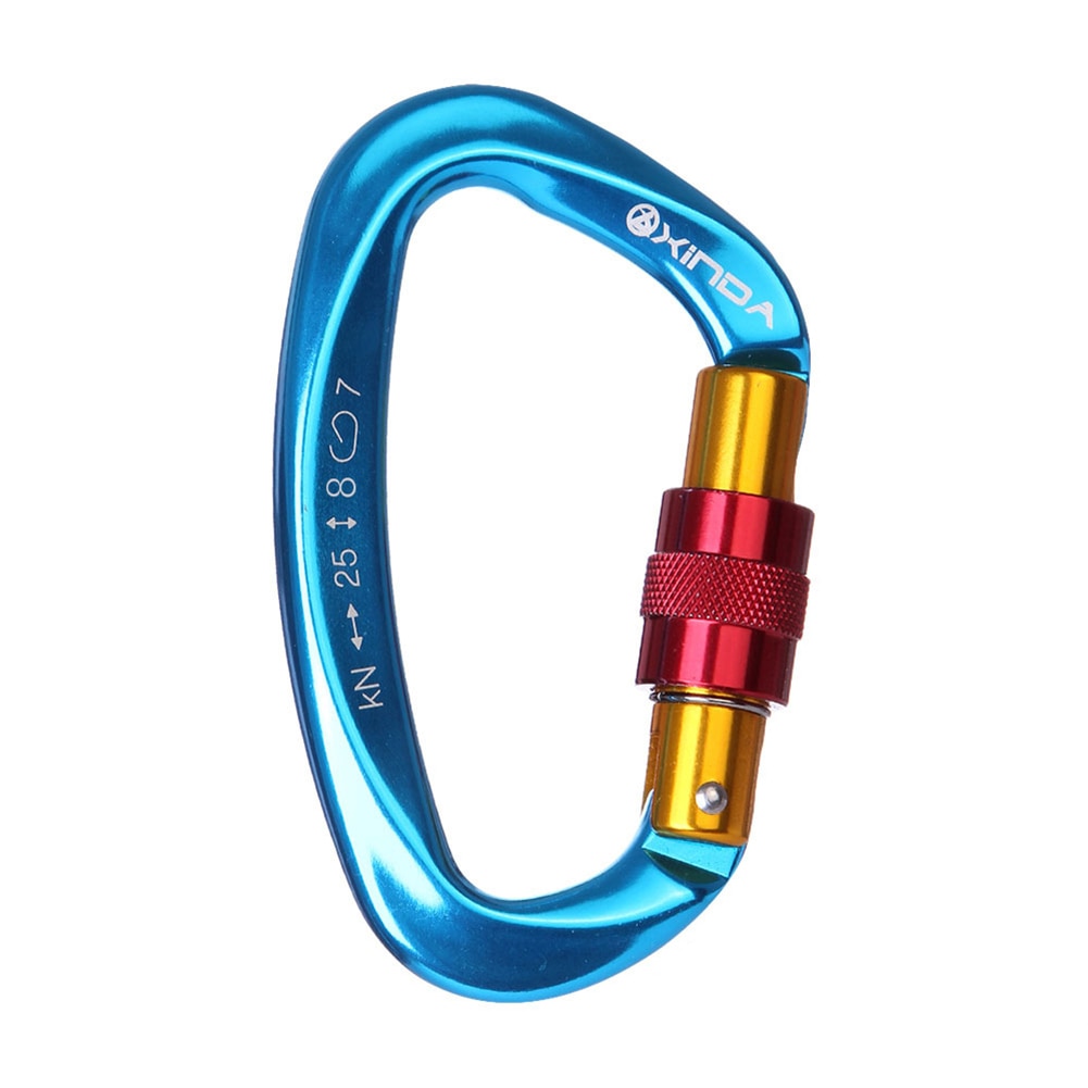 25kn outdoor karabijnhaak clip karabijnhaak kleine sleutelhanger kamperen sport karabijnhaak hoge draagkracht: Blauw