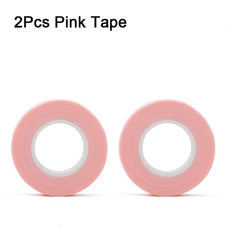 Quewel Geënt Wimper Isolatie Tape En Draagbare Tapes Snijder 2/4Pcs Niet-geweven Enten Wimpers Patches Ademend tool: 2Pcs Pink Tape