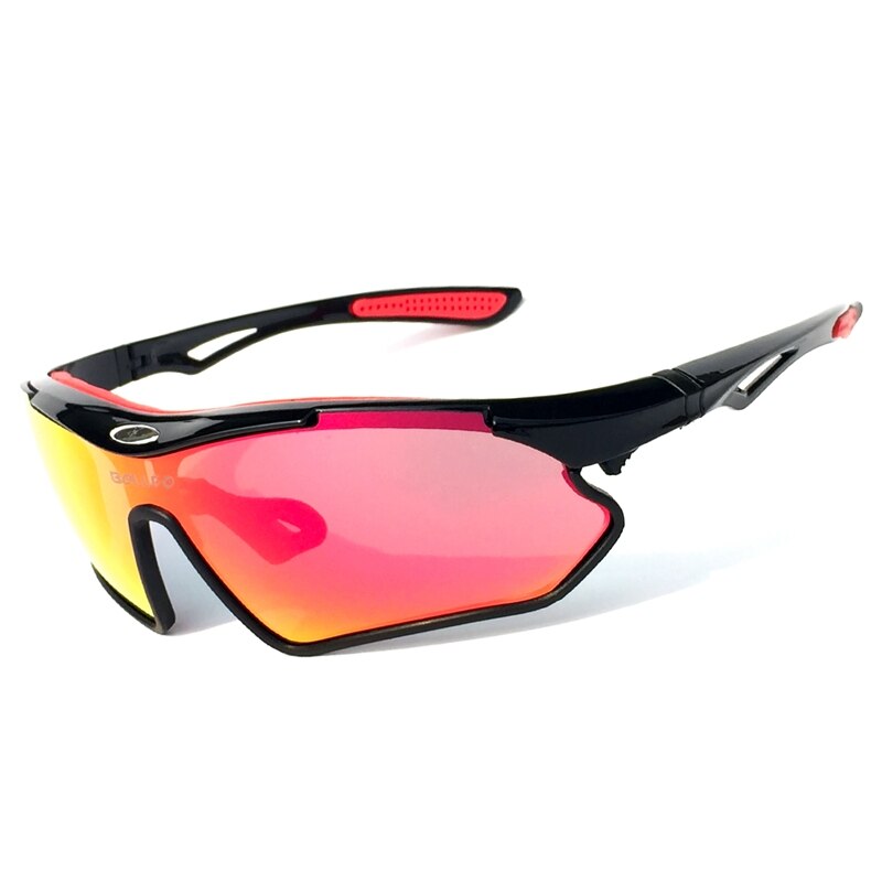 Gafas de ciclismo polarizadas para hombre UV400 MTB, gafas deportivas, gafas de sol para ciclismo, gafas de sol para ciclismo, gafas de pesca: black-red