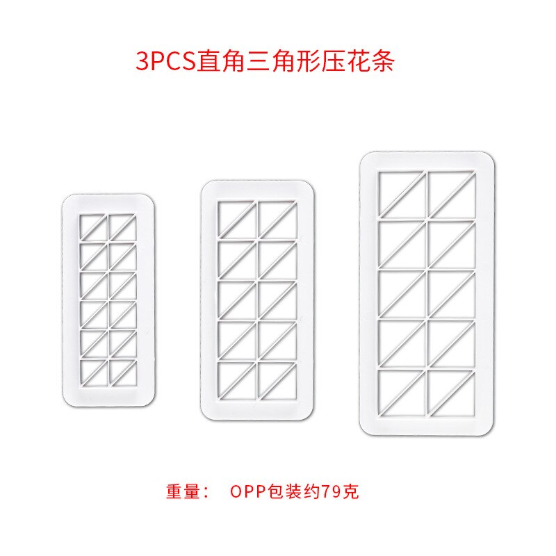 3PCS/Set Square Geometric Cutters Fondant Cookie Cake Mold Cutter Chocolate Mold Cake Decorating Cake Baking Tools for Christmas: Right triangle