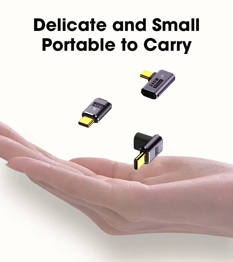 Usb 4.0 pd 240w 8k 60hz laturiliitin macbookille 40 gbps nopea usb c otg u-muotoinen suora kulma uros-naaras sovitin