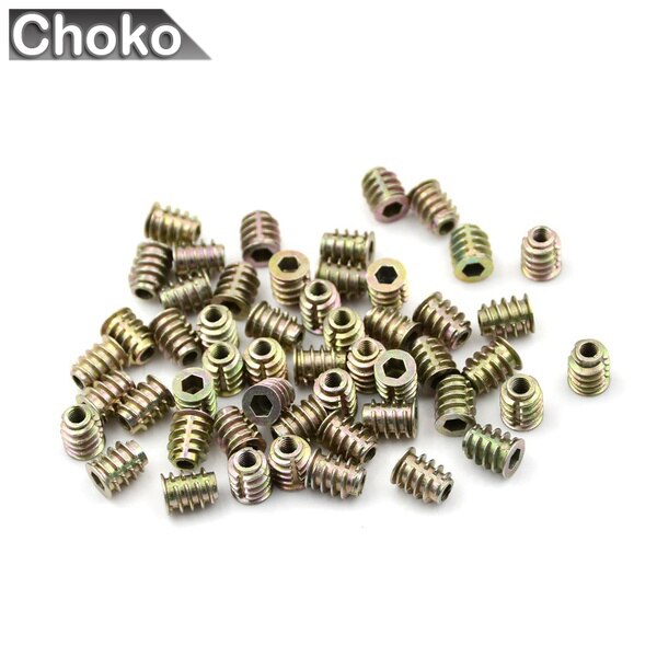 60Pcs M4 M5 M6 Zinc Hex Drive Head Screw Insert Nut Threaded For Wood Good Items