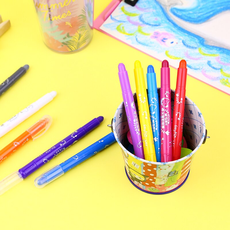 Andstal 24/36/48 Cores Twistable Crayons Laváveis M & G Aquarela Colores Pastel de Óleo para as crianças Da Escola cera Crayon caneta aquarela
