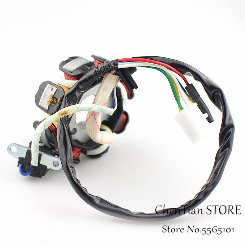 8 pole 4 wire Dual Ignition magneto stator for 4 stroke Scooter Moped ATV QUAD Go Kart 139QMB 1P39QMB GY6 50 60 80 cc