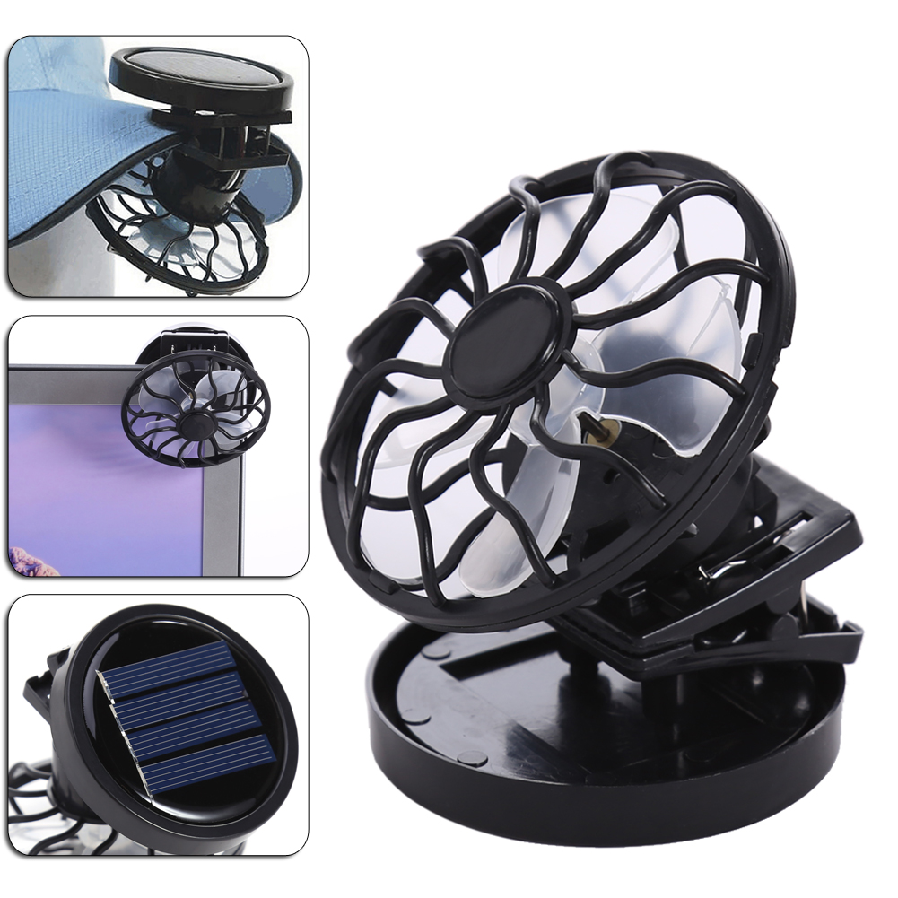 Draagbare Mini Op Zonne-Energie Aangedreven Clip Fan Bergbeklimming Camping Wildernis Survivalzomer Hoed Cap Clip Koeler Fan