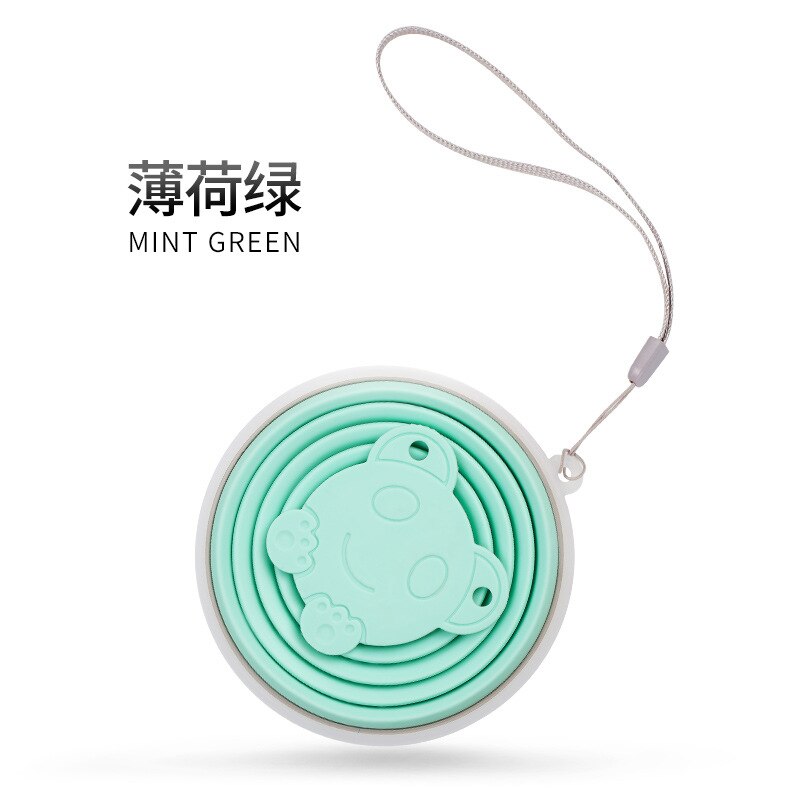 Gobelets pliants en Silicone de 250ml, de alimentaire, rétractable, coloré, Portable, tasse à café d'extérieur, pour voyage: Green
