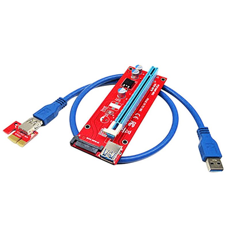 USB3.0 PCI-E PCI Express 1X to 16X Riser Card Adapter, Mining Dedicated Graphics Card Extension Cable with SATA Power Slot Conne: Default Title