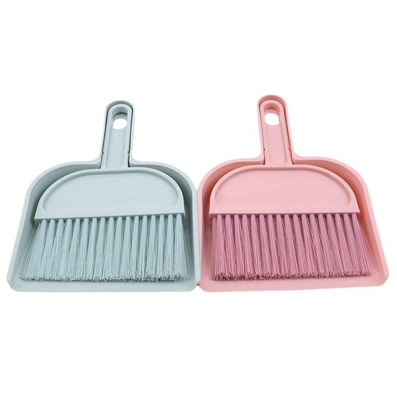 Household Mini Dustpan Broom Desktop Small Broom Keyboard Brush Cleaning Tool Plastic Set Solid Color Cute Tools