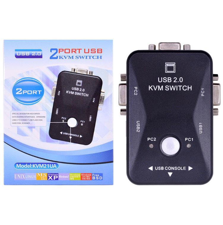 Usb 2,0 Adapter Kvm Schalter 1920*1440 Vga Svga Schalter Splitter Box für Tastatur Maus Monitor Adapter