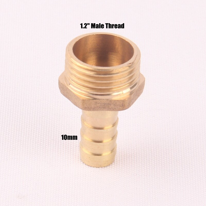 1/2" Female Male Thread Hose Connector 8-19mm Pure Brass Pagoda Water Connectors Irrigation Copper Gas Soft Pipe Hose Adapters: 1l2 Male-10mm