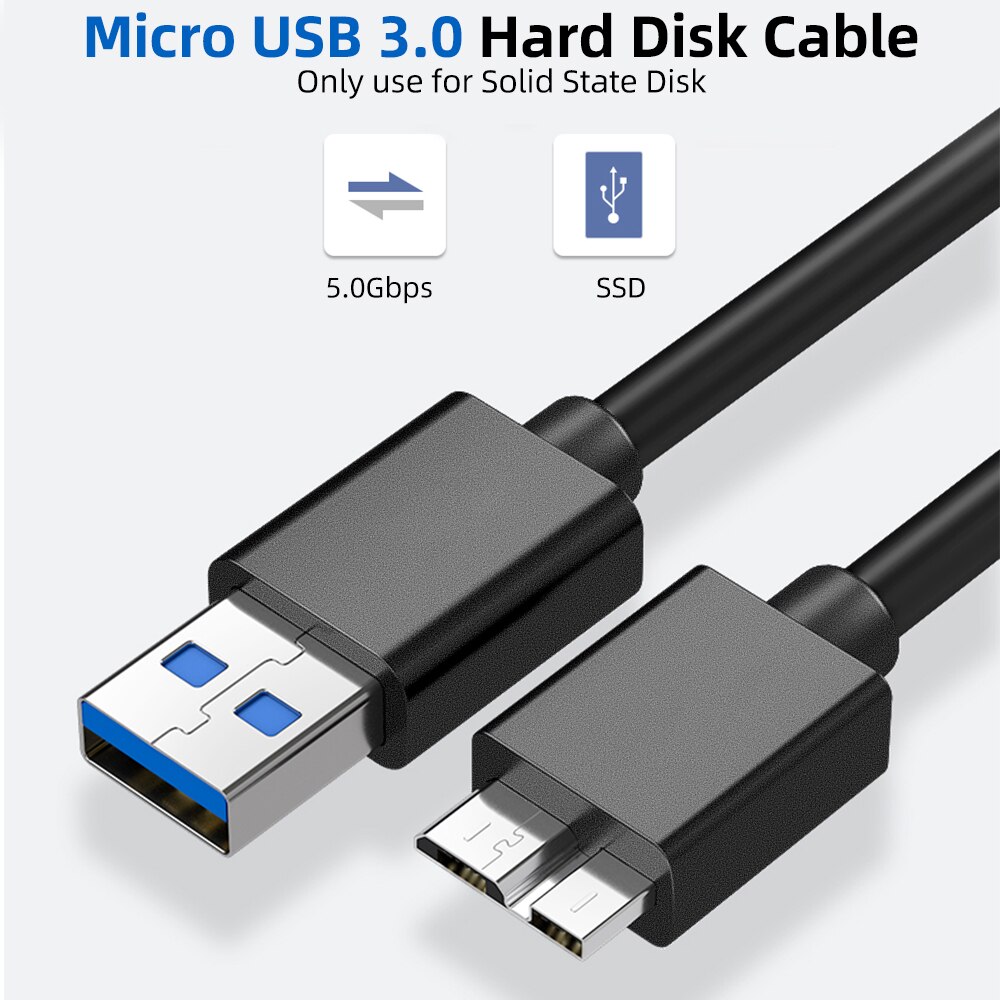 ANMONE USB 3,0 Mikro B Daten Stecker A Auf Mikro B USB Kabel Für Samsung Hinweis3 S5 Ladung schwer Stock Disk HDD Externe Kabel