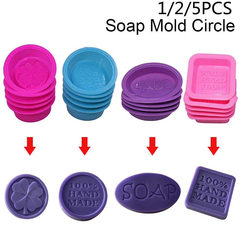 1/2/5pcs Multifunctional Soap Molds For Soap Making Silicone Soap Mold Circle Cupcake Baking Pan Molds Making Supplies