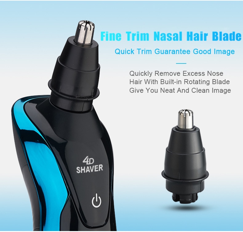 4D Elektrische Scheermes Scheerapparaat Baard Neus Trimmer Trimeer Machine Voor Scheren Machine Voor Mannen Barbeador Oplaadbare Nat Droog Waterdicht